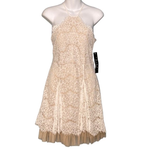 NWT Trixxi Halter Lace Mini Dress - Picture 2 of 7